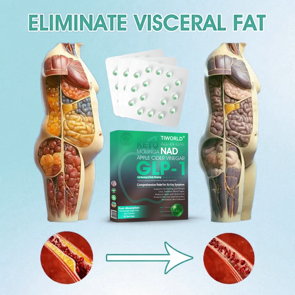[Official Store] Tiworld® GLP-1 Slimming Essence Pearls 🍏｜Triple Action: NAD⁺, Moringa & ACV｜⚡ Fast Fat Burn & Metabolic Balance｜Backed by Obesity Research Experts