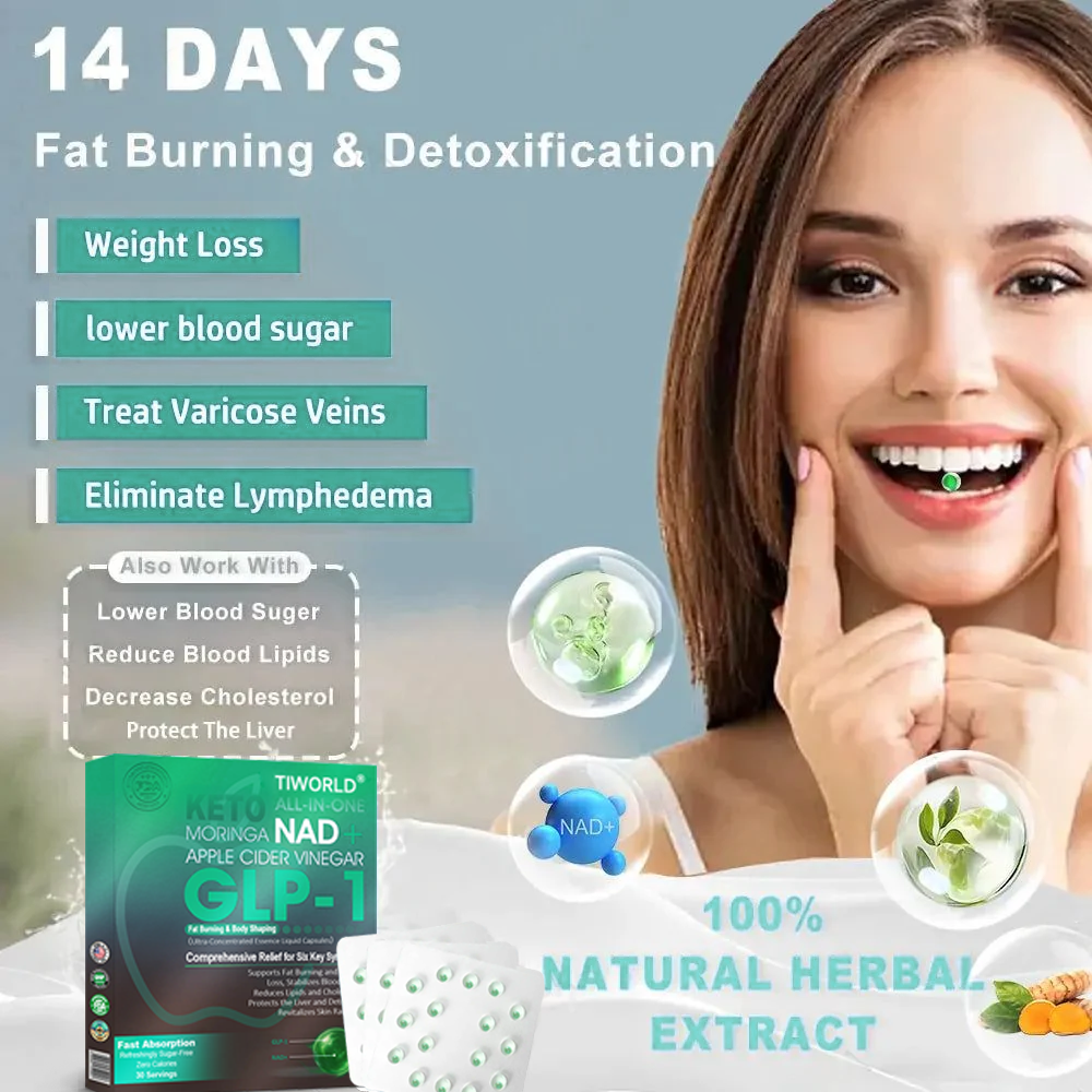 [Official Store] Tiworld® GLP-1 Slimming Essence Pearls 🍏｜Triple Action: NAD⁺, Moringa & ACV｜⚡ Fast Fat Burn & Metabolic Balance｜Backed by Obesity Research Experts